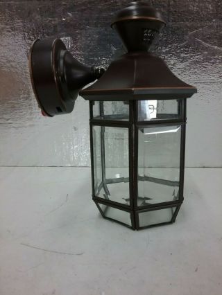Heath Zenith 150 Degree Antique Copper Lexington Lantern W/clear Beveled Glass