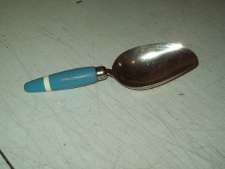 Antique Measuring Scoop 1/4 Cup Level Measure American Made A&j Mfg Blue Handle