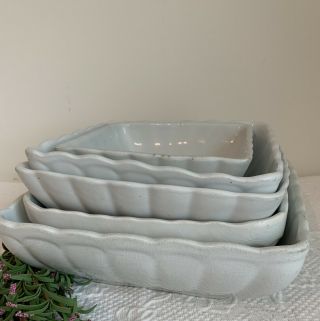 1800’s Antique White Ironstone Square Scalloped Serving Dish 1 Of 5 Listed 7”