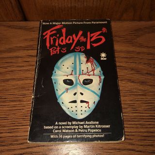 Friday The 13th Part 3 3d Rare Horror Paperback Movie Tie In