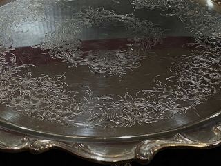 WEBSTER & WILCOX INTERNATIONAL SILVER CO FOOTED SILVER TRAY 