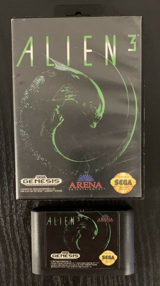 Rare Alien 3 (sega Genesis 1993) Authentic Game Cartridge Box Boxed Aliens