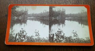 Rare 1870 Stereoview " View On The Squatook River " George T.  Taylor