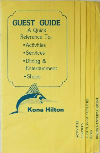 Kona Hilton Rare Vintage 1960s Hotel Guest Guide Sectioned Brochure Guest Guide