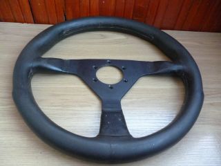 Rare Leather Momo V35 Steering Wheel 35cm From Italy Kba 70068