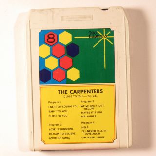 The Carpenters Close To You 8 - Track Tape Cartridge 1970? Unknown Label 241 Rare