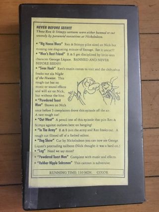 RARE REN AND STIMPY VHS Episodes Banned From TV Uncut Nickelodeon As Blank 2