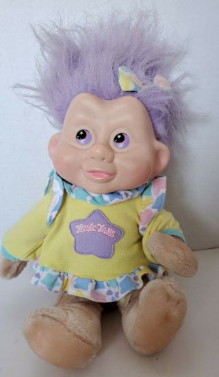 Vintage Applause Magic Trolls Plush Baby Doll 12 " Purple Hair