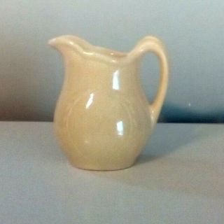 Antique Glazed Yellow Pottery Spouted Jug/cream/buttermilk Pitcher 1940 