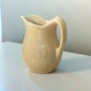 Antique Glazed Yellow Pottery Spouted Jug/Cream/Buttermilk Pitcher 1940 ' s 3