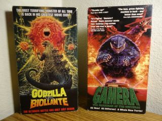 Godzilla Vs Biollante & Gamera Guardian Of The Universe Horror Sci - Fi 2 Vhs Rare
