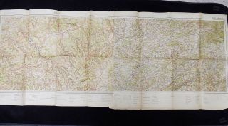 Antique Road Map Of Dijon & Vesoul France Pre Ww2 1912 Topographical Map No.  35