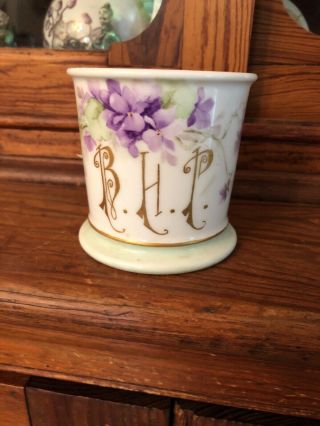 Antique French Limoges Haviland & Co.  Mustache Cup Mug Violets Stunning