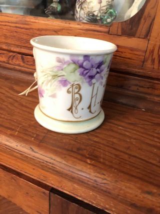 Antique French Limoges HAVILAND & CO.  Mustache Cup Mug Violets Stunning 2