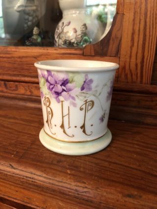 Antique French Limoges HAVILAND & CO.  Mustache Cup Mug Violets Stunning 3