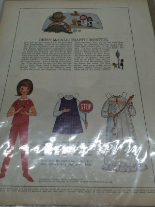 1964 Vintage Betsy Mccall Traffic Monitor Paper Dolls Uncut