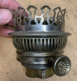 Vintage Antique Rayo Kerosene Oil Lamp Burner Nickel Plated Brass 2 - 1/4 " Thread
