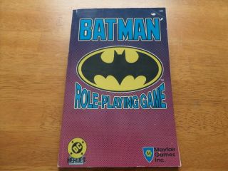 Rare 1989 Gotham Rpg - Dc Heroes - Batman Sourcebook By Mayfair Games - Excellen