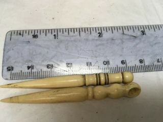 2 Antique Tools - Stilettos - For Embroidery & Sewing