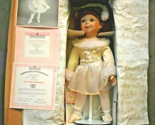 Vintage Ashton Drake Doll Ballerina.  Certificate Of Authenticity,  Stand,  Box.