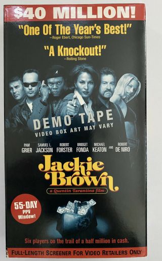 Jackie Brown (vhs,  1998) Demo Full - Length Screener Vtg Video Store Rare