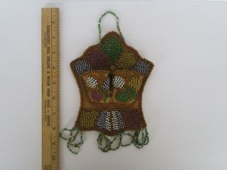 Antique Early 20th Century Native American Indian Hanging Beaded Match Safe