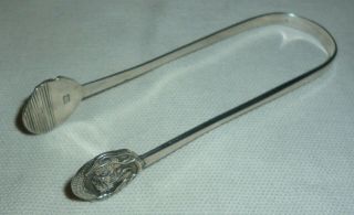 Late 19th/early 20th Century Chinese Export Silver Sugar Tongs,  Dragon Decorated