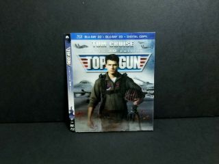 Top Gun 3d Lenticular Blu - Ray Slipcover Only.  Oop And Rare.  No Discs Or Case
