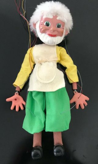 Vintage Pelham Rare Old Man Marionette String Puppet 10 " Tall