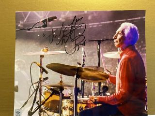 Charlie Watts Signed Autograph 8x10 Photo Rolling Stone Drummer Rare Mick