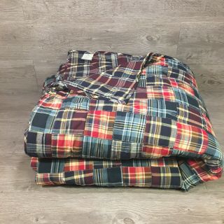 Rare Polo Ralph Lauren Plaid Patchwork Quilt Reversible Bed Full Queen Blanket