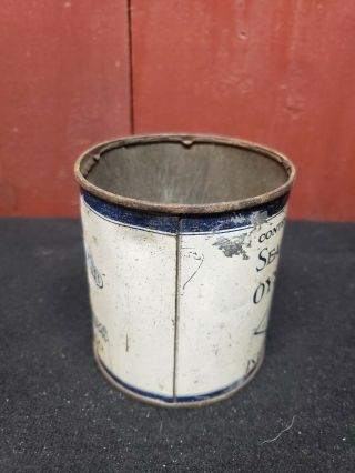 RARE SEAL BRAND RAW OYSTERS PINT CAN W.  H.  MCGEE & CO WHITE BLUE MARYLAND MD 28 2
