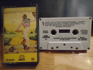 Rare Oop Elton John 2 On 1 Cassette Tape Goodbye Yellow Brick Road Candle Wind
