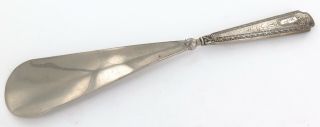Antique Unknown Maker Sterling Silver Handle Shoe Horn.