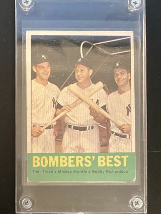 1963 Topps Mickey Mantle/ Bobby Richardson/ Tom Tresh York Yankees 173.