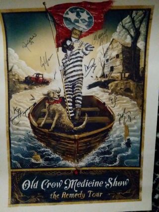 Poster Of The Old Crow Medicine Show The Remedy Tour Signed By Band Very Rare