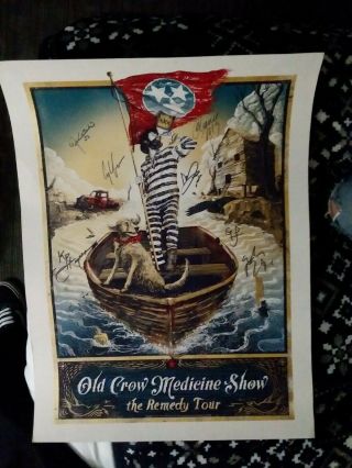 Poster of The Old Crow Medicine Show The Remedy Tour Signed by band Very Rare 2