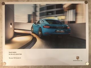 2016 Porsche 718 Cayman S " Search Engine " Showroom Advertising Sales Poster Rare
