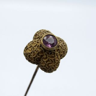 Antique Snake Skin Design With Purple Stone Hatpin Hat Pin