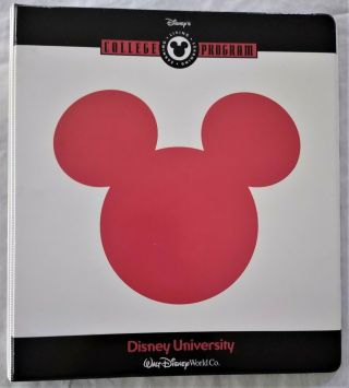 Disney University College Program Loose Leaf Binder Walt Disney World Rare