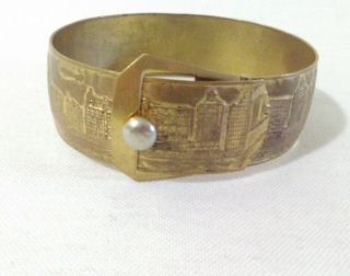 Antique 1933 A Century Of Progress Chicago Belt Buckle Chicago Brass Bracelet