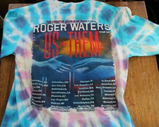 Rare ROGER WATERS PINK FLOYD Tour Band T - shirt Size MED Classic Rock Us,  Them 2