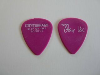 Steve Vai Whitesnake Slip Of The Tongue 1990 Tour Issued Guitar Pick Rare Purple