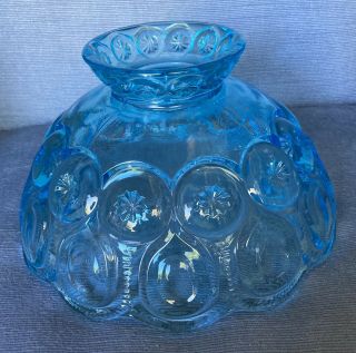 Le Smith Moon And Stars Lt.  Blue Glass Shade W - 10” Rare Size