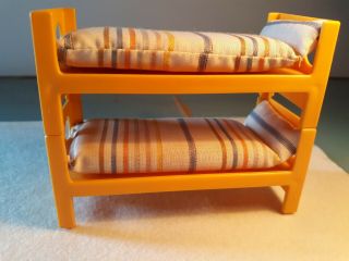 Vintage Fisher Price Dollhouse Yellow Bunk Beds 1:16 Scale