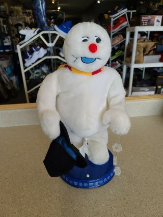 Rare Gemmy Frosty The Snowman Christmas Animated Dancing Spinning Lights & Sound