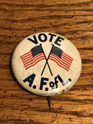 Vintage A.  F.  Of L.  Teamsters Chauffeurs Union 1 3/8” Pin Button Rare