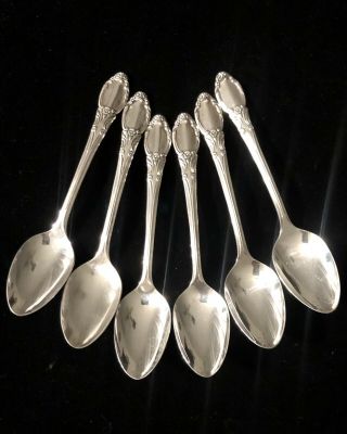 Wm A Rogers Oneida Silverplate Park Lane Chatelaine Dowry Set 6 Demitasse Spoons