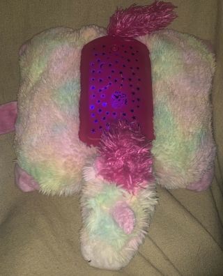 Rare Retired Pillow Pets Dream Lites Rainbow Unicorn Star Night Light Plush