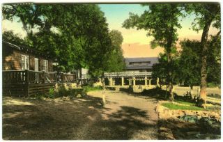 C.  1936 Hotel Grounds @ Seigler Springs,  Lake County,  Ca Rare Hand - Colored Postcard